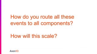 How do you route all these
events to all components?
How will this scale?
 