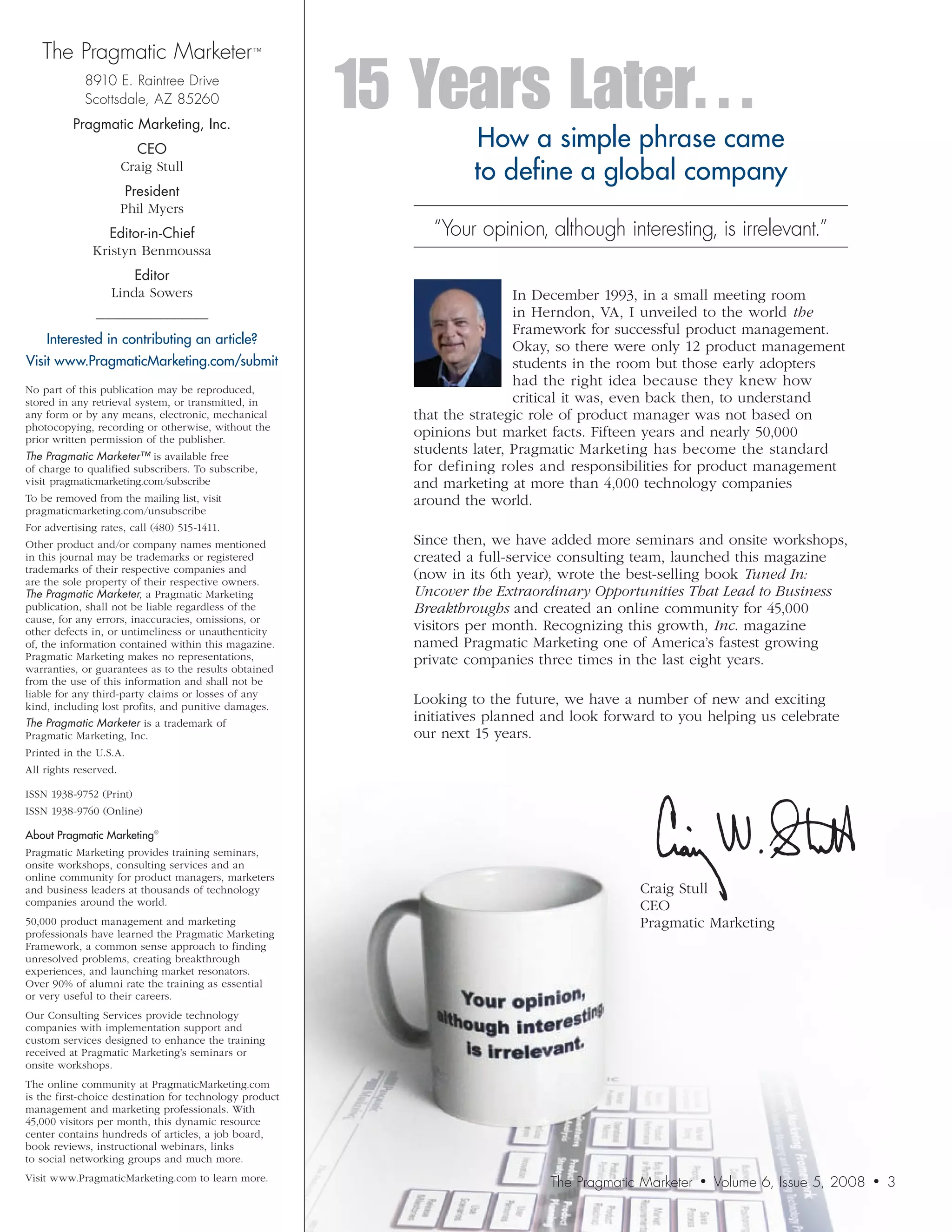 The Pragmatic Marketer Magazine: Volume 6, Issue 5