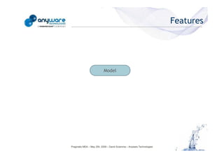 Features




                                                                       Model
© Anyware Technologies-All Right Reserved




                                            Pragmatic MDA – May 25h, 2009 – David Sciamma – Anyware Technologies
 