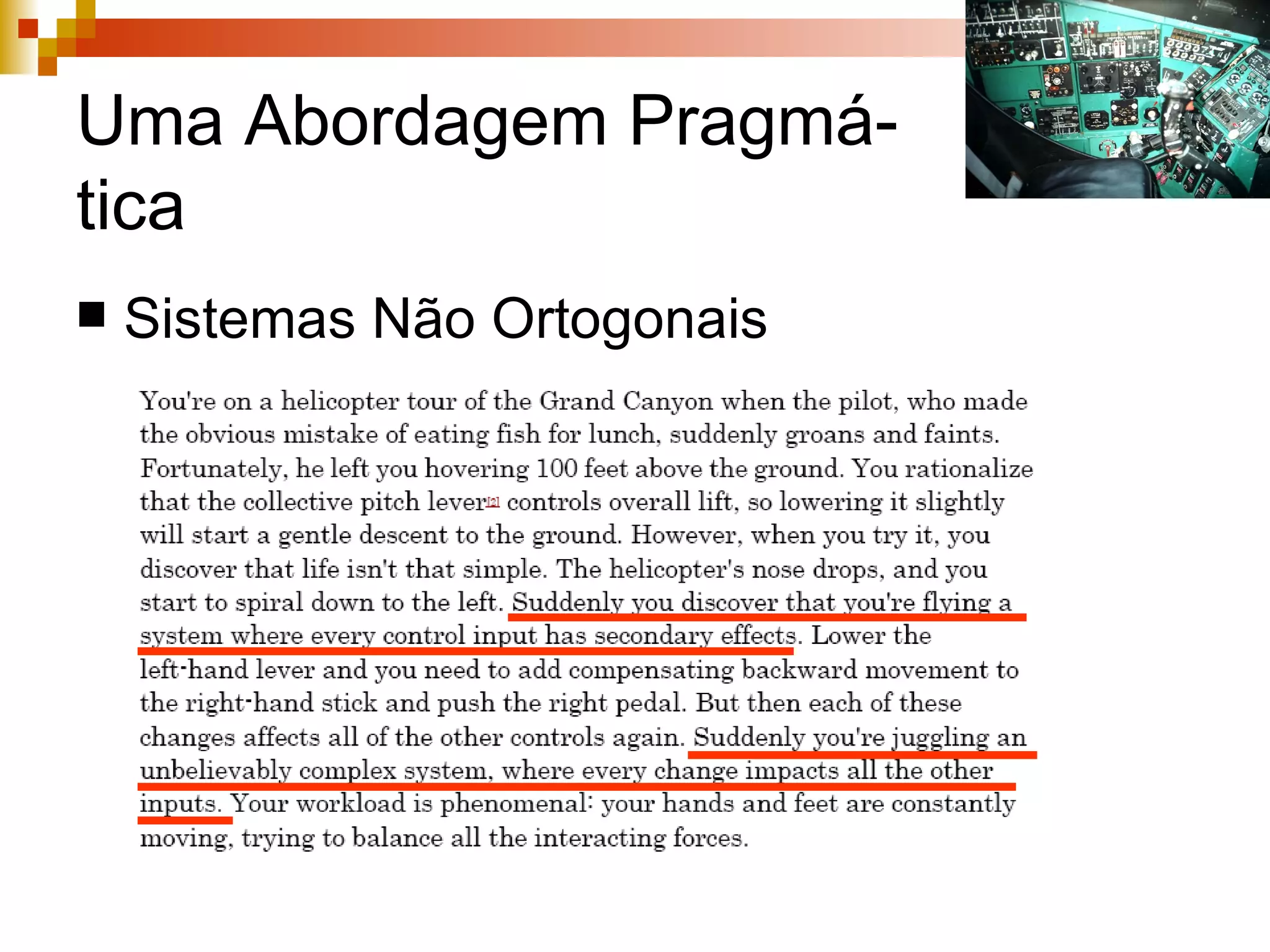 Uma Abordagem Pragmá- tica Sistemas Não Ortogonais 