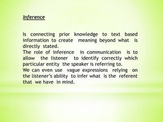 Reference And Inference Pragmatics | PPTX