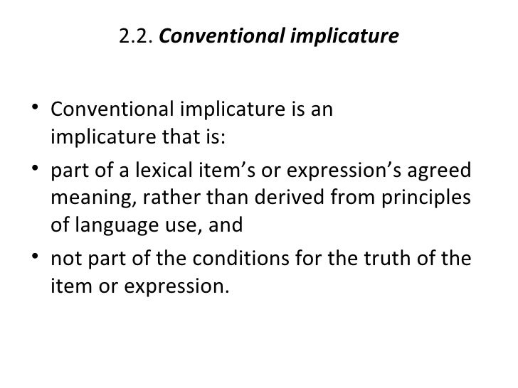 Pragmatics implicature