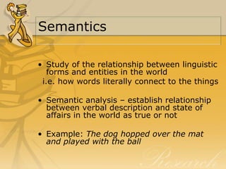 Semantic Connection Pragmatics presentation | PPTX