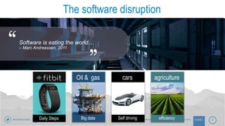 BRIAN ROCHE: PRAGMATIC STEPS TO DEVOPS 3BRIANROCHEBOS EMCDOJO
The software disruption
Software is eating the world…
– Marc...