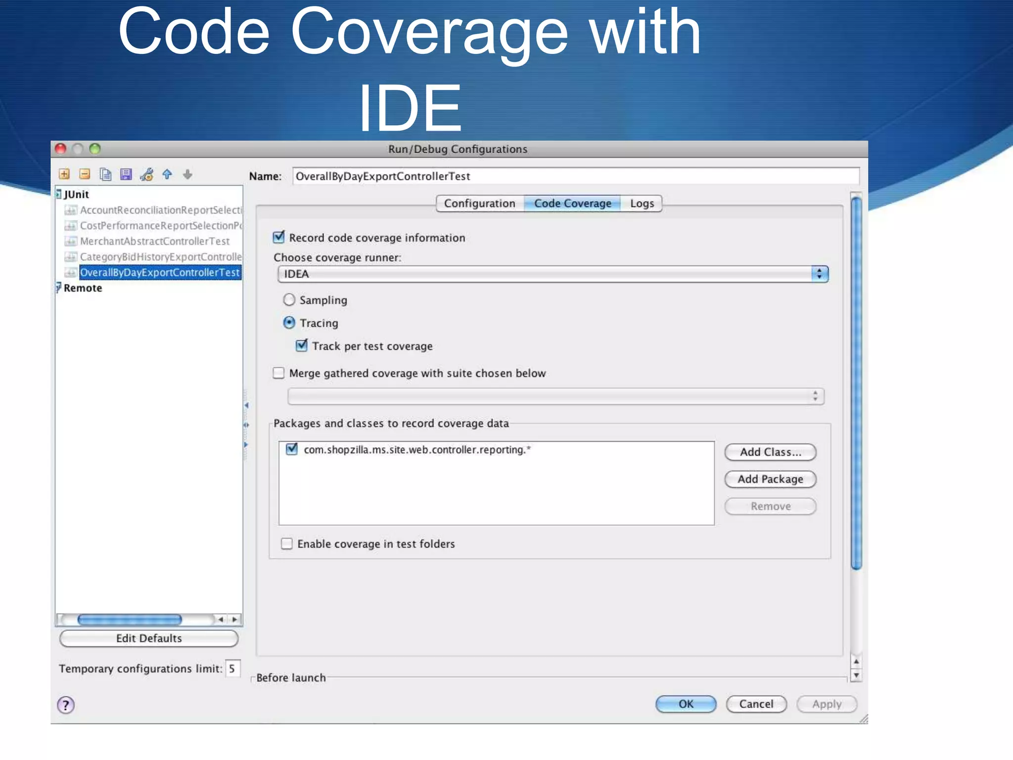 Code Coverage with IDE
