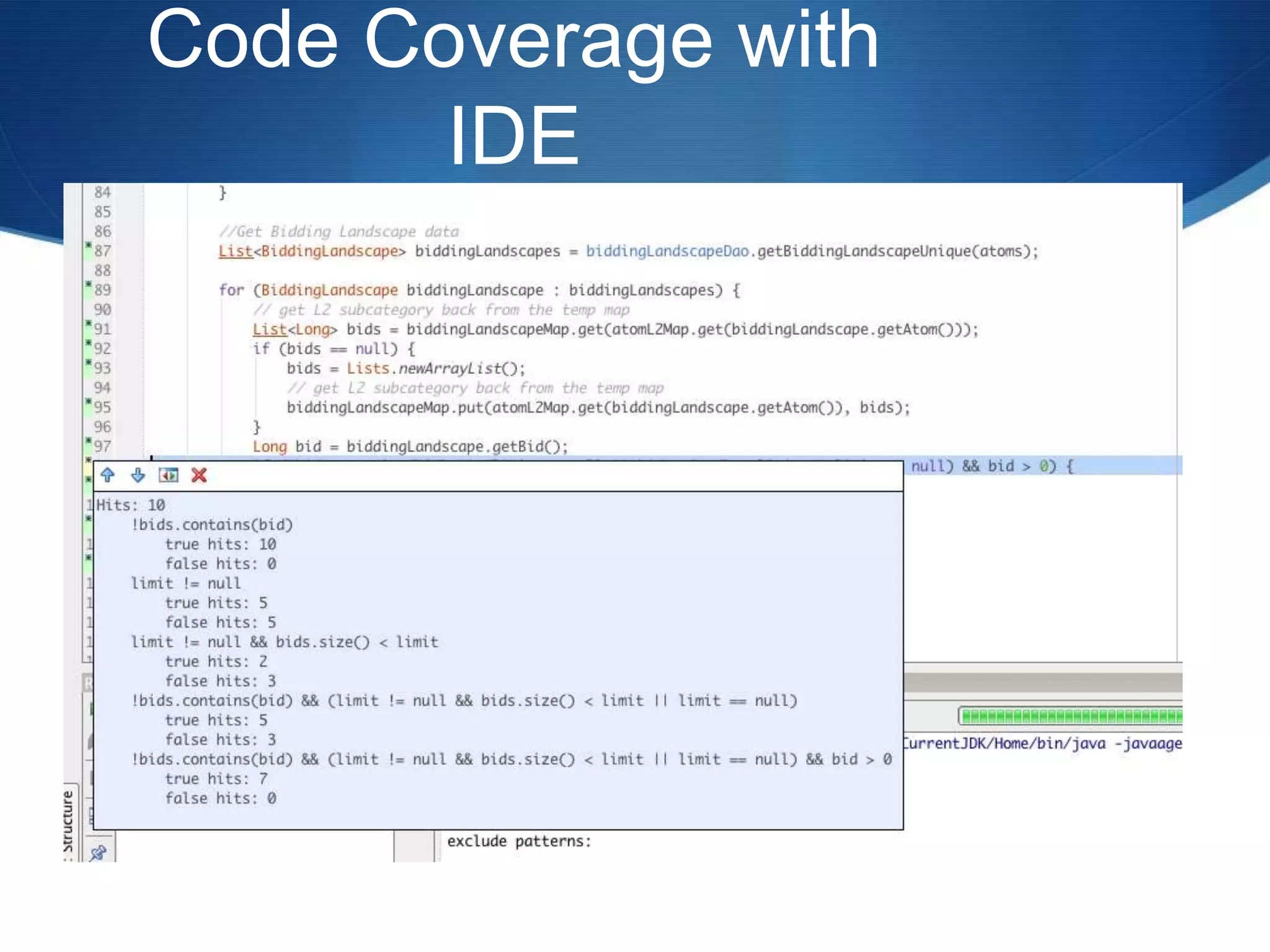 Code Coverage with IDE
