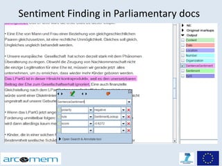 Sentiment Finding in Parliamentary docs
 