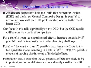 Use of Definitive Screening Designs to Optimize an Analytical Method | PPTX
