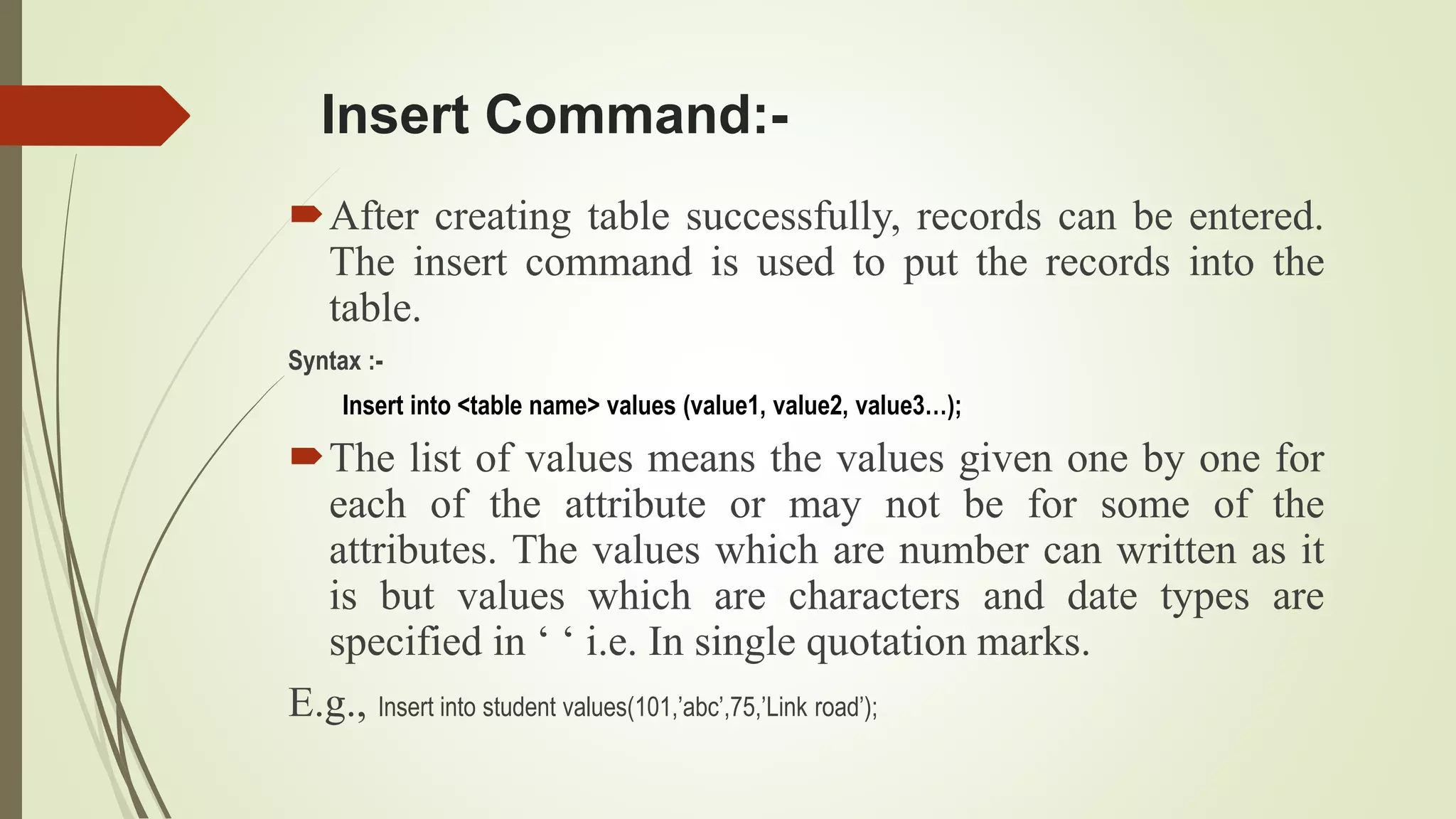SQL commands | PPTX