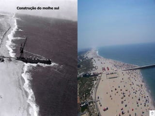 Construção do molhe sul 