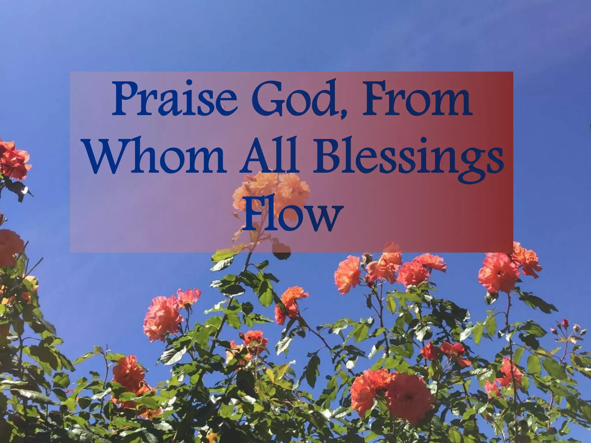 Praise God From Whom All Blessings Flow | PPT