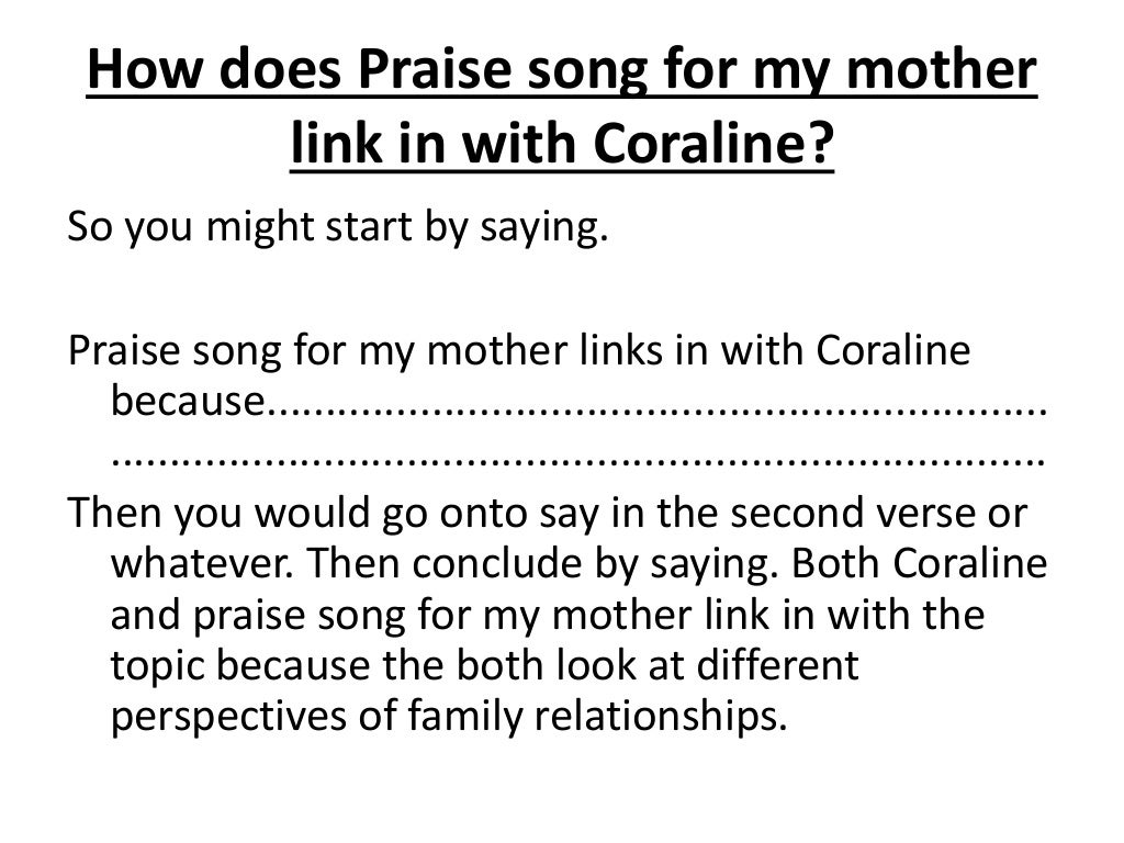 Praise song for my mother by grace nichols essay 08 picture