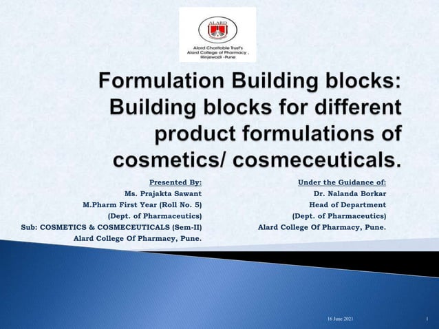 Formulation Building blocks: Building blocks for different product ...