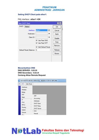Prak7-Web Proxy dan Firewall Mikrotik | PDF