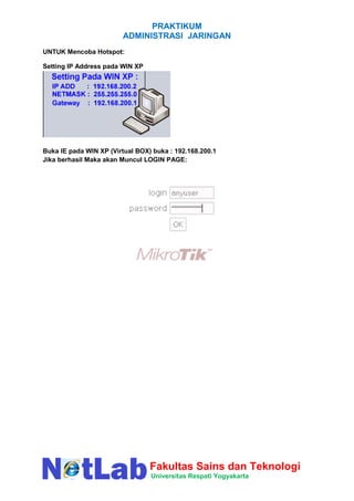 Prak7-Web Proxy dan Firewall Mikrotik | PDF