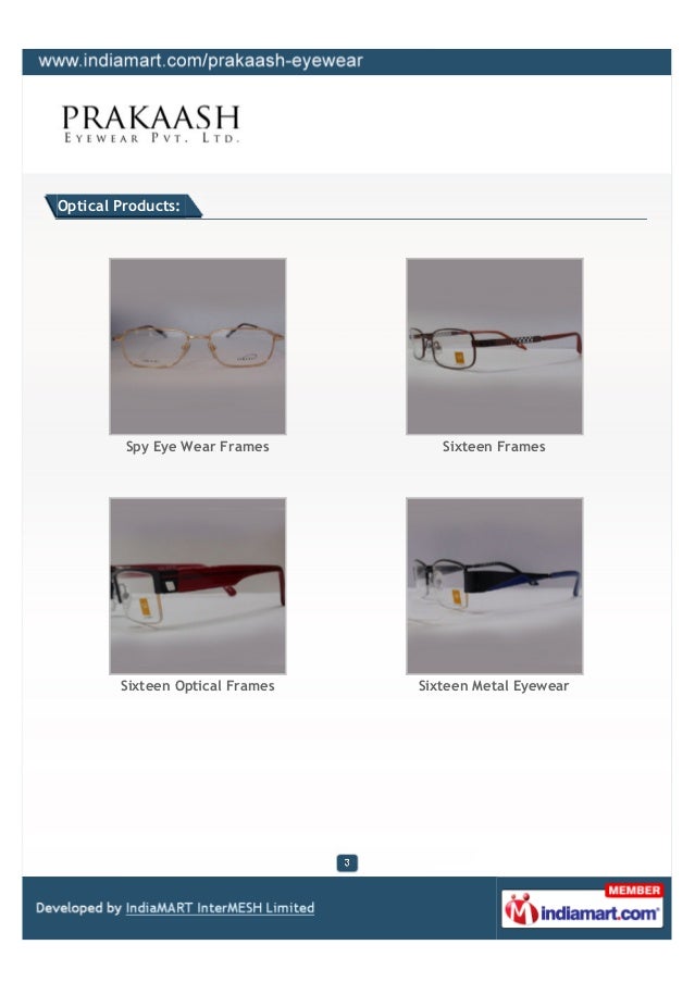 Prakaash Eyewear Pvt. Ltd., Mumbai, Optical Frames