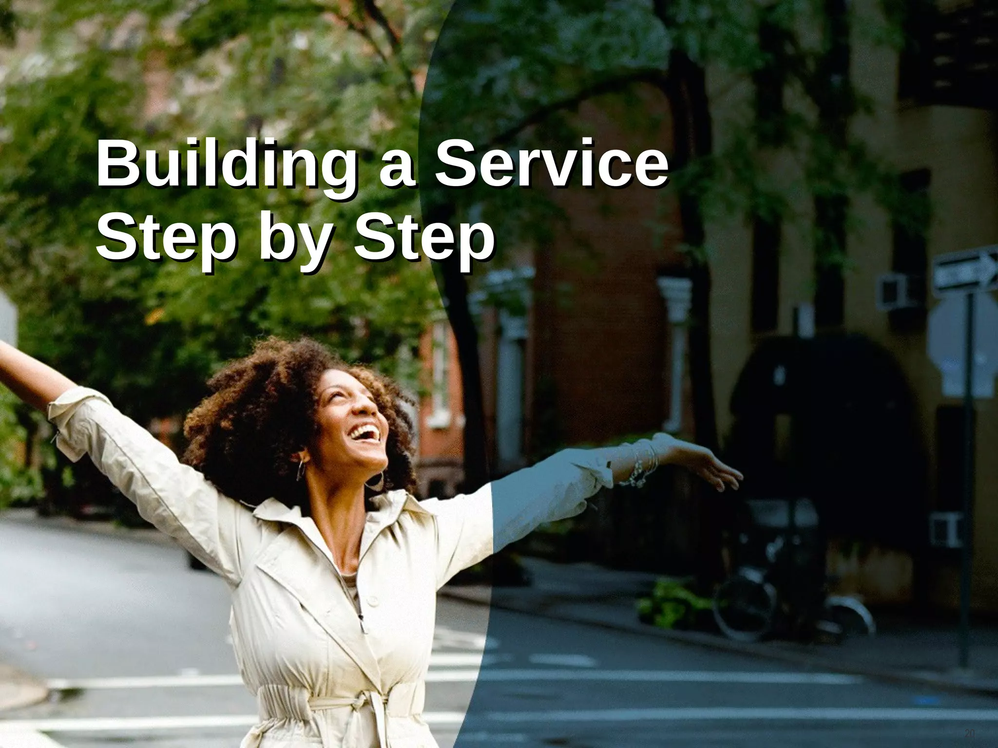 –




    Building a Service
    Step by Step




                         20
 