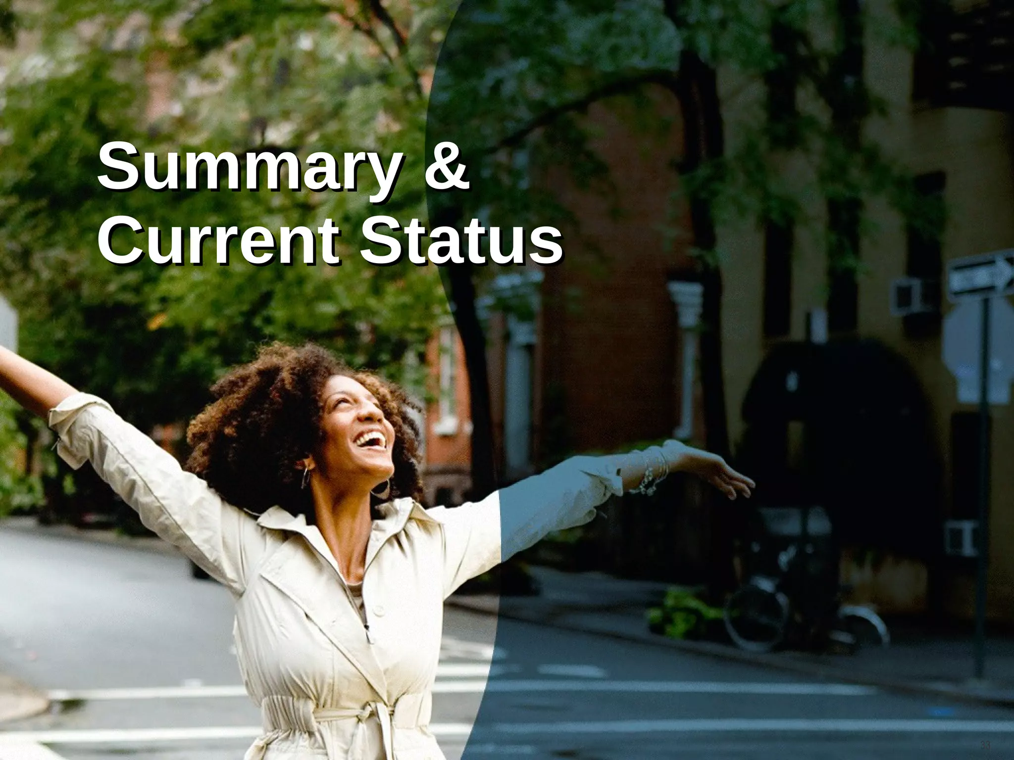 –




    Summary &
    Current Status




                     33
 