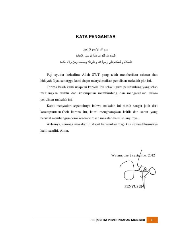 Prakata Makalah Pkn Monarki