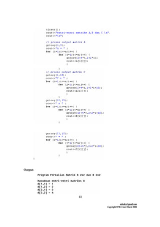 mfachrz@gmail.com
Copyright@PIK-Unsri Maret 2006
13
Output:
 