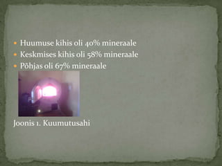 ? Huumuse kihis oli 40% mineraale
? Keskmises kihis oli 58% mineraale
? P?hjas oli 67% mineraale




Joonis 1. Kuumutusahi
 