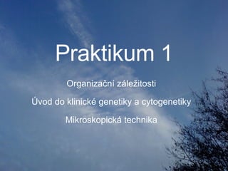 Praktikum 1 Organizační záležitosti Úvod do klinické genetiky a cytogenetiky Mikroskopická technika 