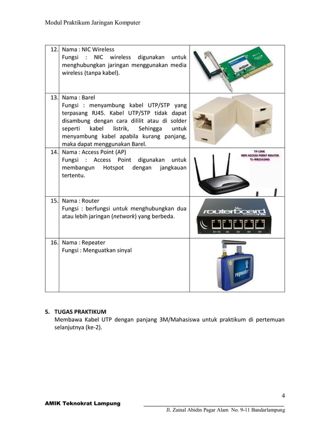 Praktikum 1 pengenalan peralatan jaringan komputer | PDF