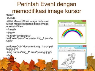tutorial dom javascript - 13 interaksi mouse events... Praktikum javascript | PDF
