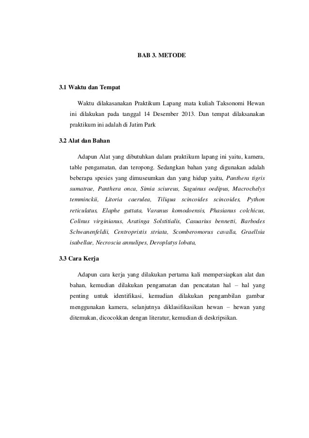 Praktikum lapang IDENTIFIKASI BEBERAPA HEWAN DALAM 
