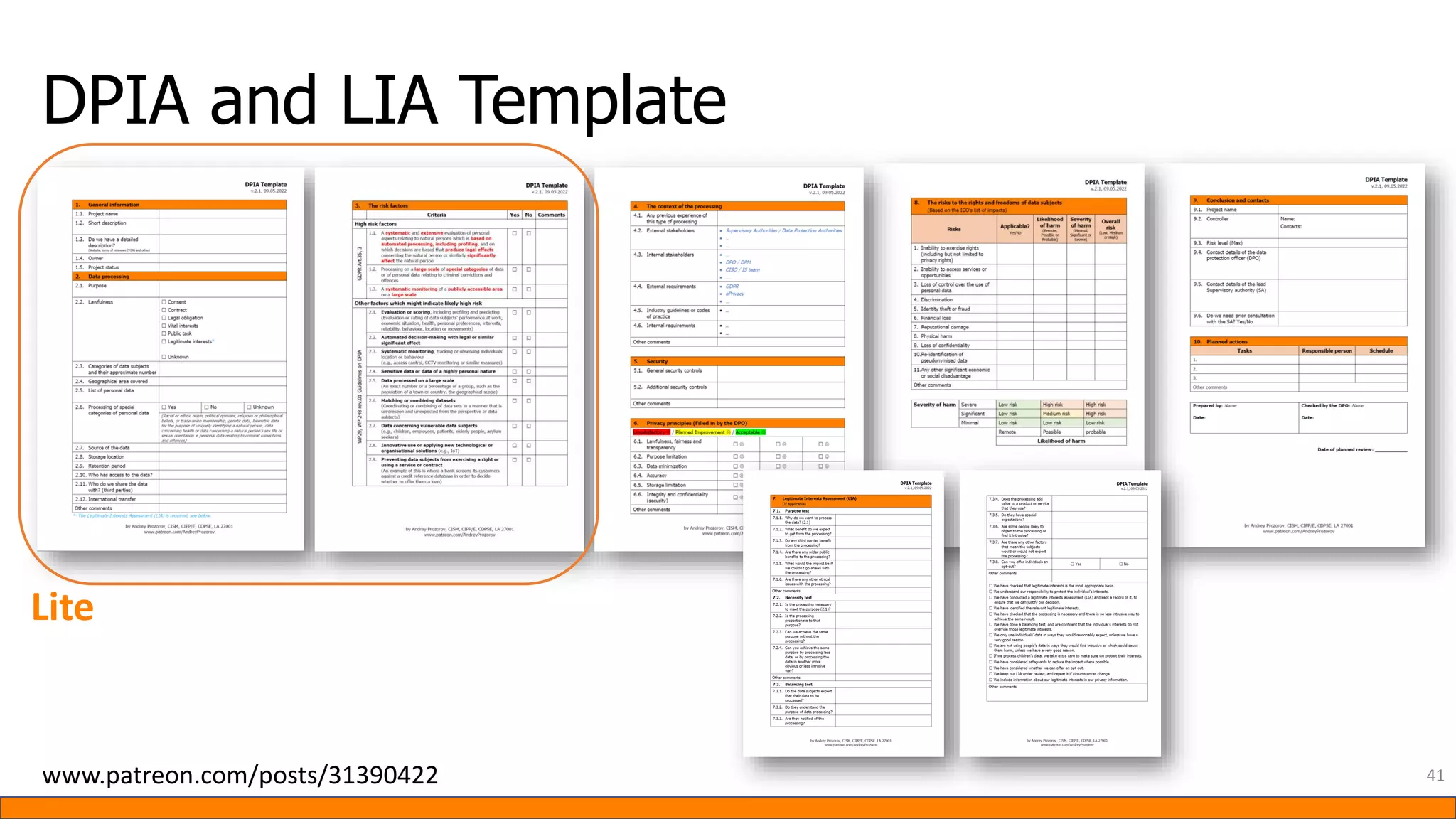 DPIA and LIA Template
41
www.patreon.com/posts/31390422
Lite
 