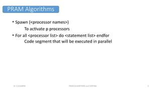 Pram Systems Names PRAM Algorithms : Parallel Reduction etc. | PPTX