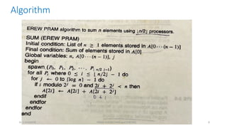 Pram Algorithm Ed PRAM Algorithms : Parallel Reduction etc. | PPTX