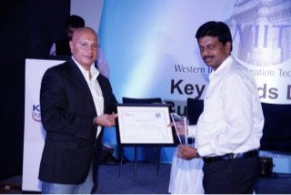 Mr. Pramoud Rao MD - Zicom Electronic Security gives the award of the best System Integrator