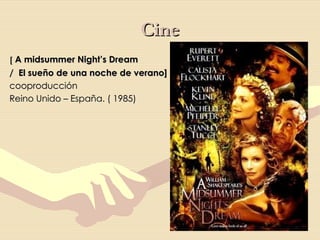Cine [  A midsummer Night’s Dream  /  El sueño de una noche de verano]  cooproducción  Reino Unido – España. ( 1985) 