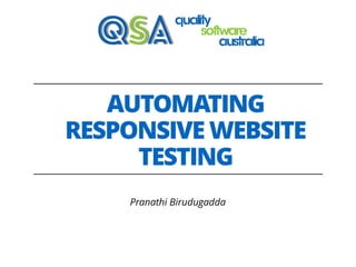 Automating Responsive Website Testing with Galen Framework | PPT