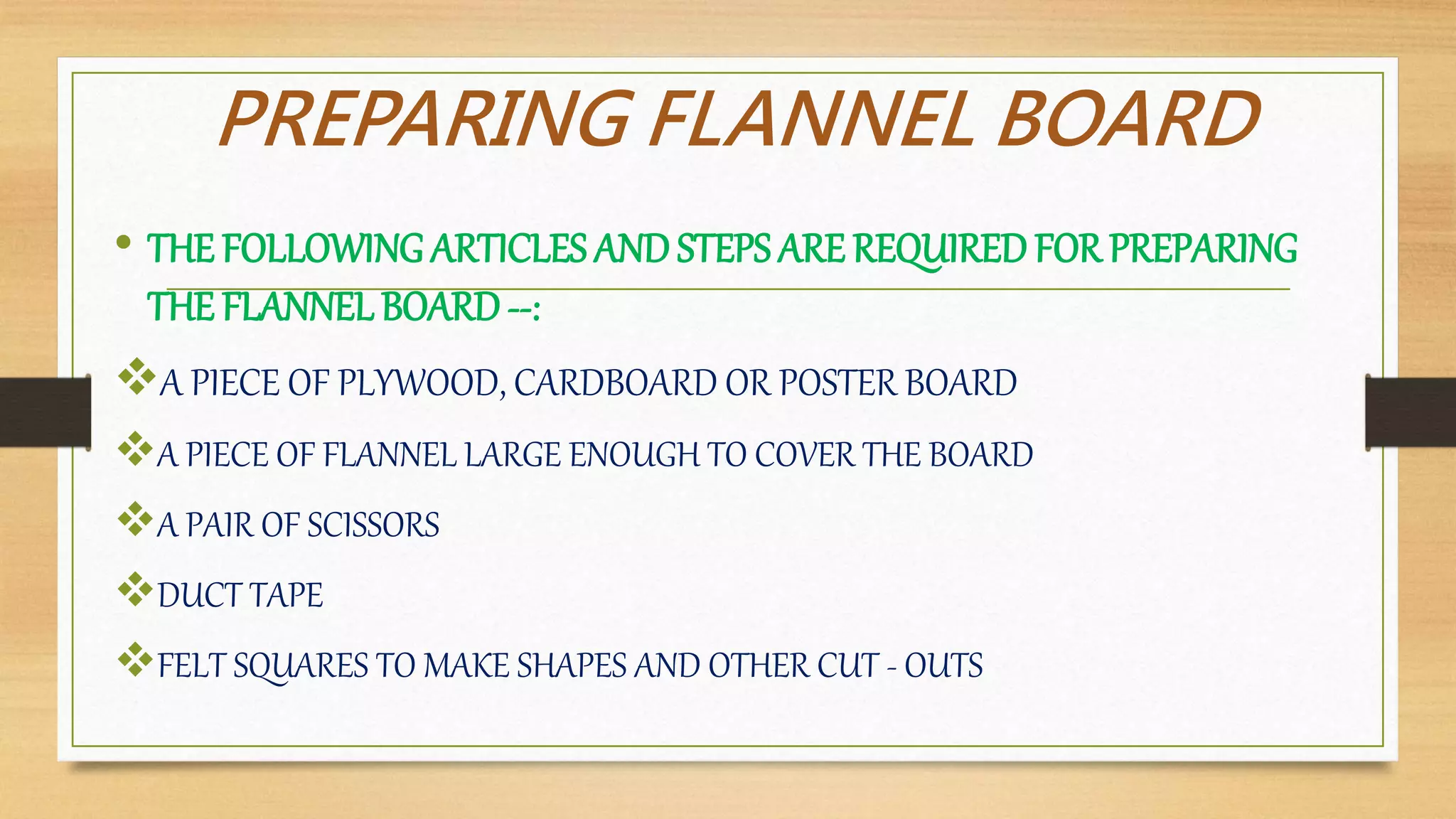 FLANNEL BOARD (A V AIDS ) | PPTX