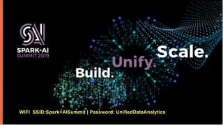 WIFI SSID:Spark+AISummit | Password: UnifiedDataAnalytics
 