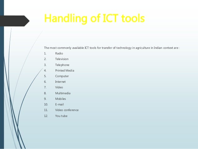 handling of ICT tools