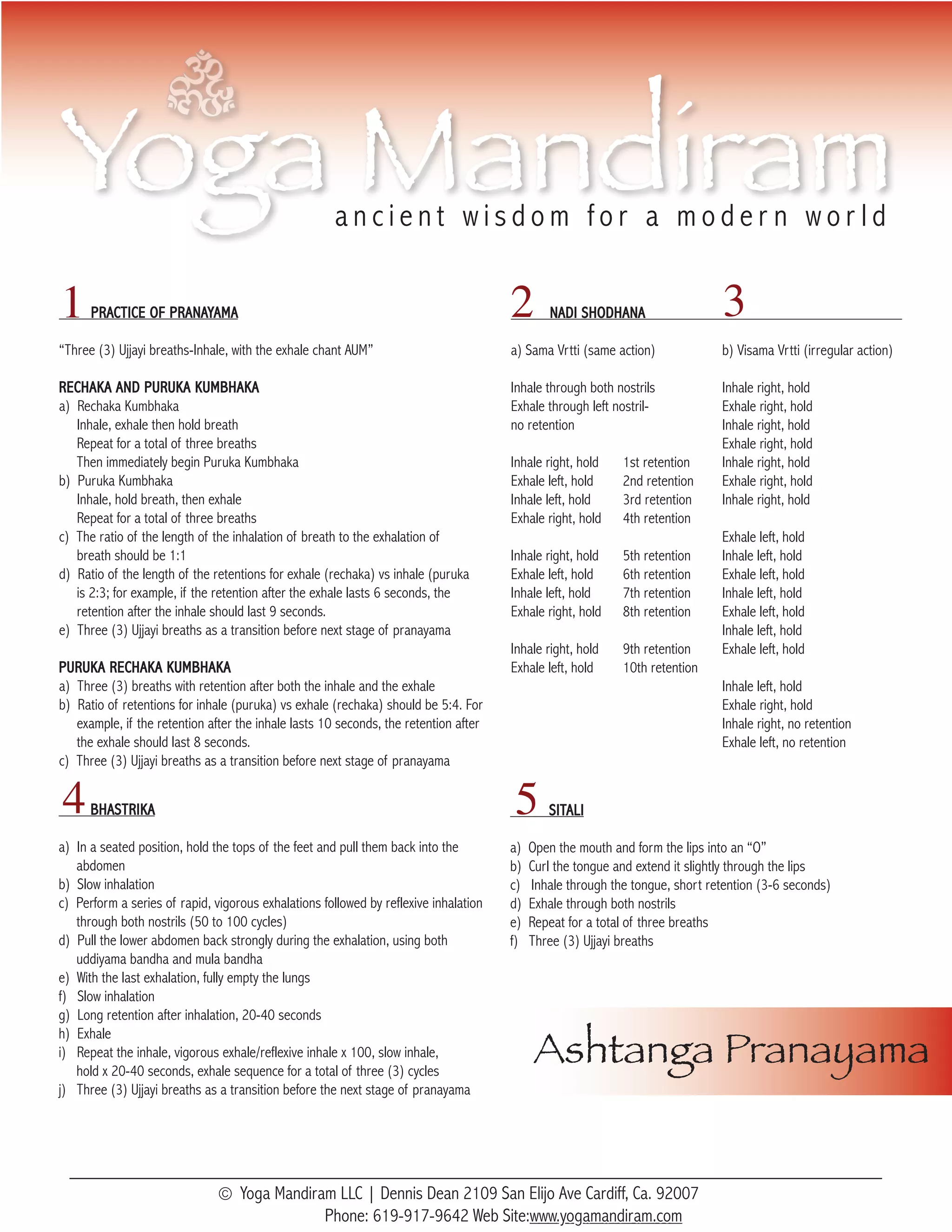 Ashtanga Pranayama | PDF