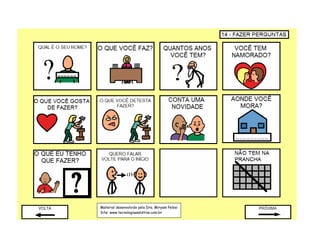 Material desenvolvido pela Dra. Miryam Pelosi
Site: www.tecnologiaassistiva.com.br
 