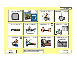 Material desenvolvido pela Dra. Miryam Pelosi
Site: www.tecnologiaassistiva.com.br
 