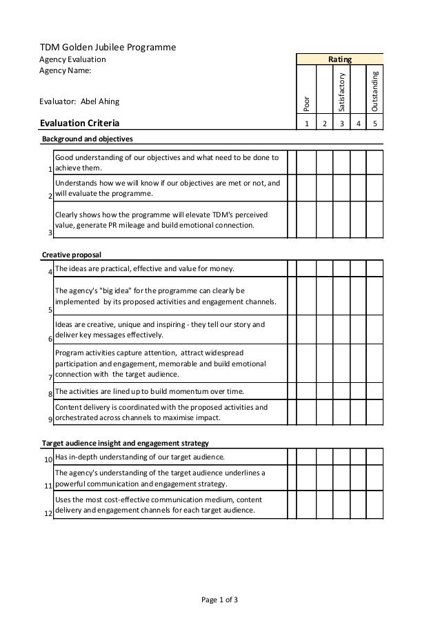 agency pitch template evaluation for pr and event management agencies agency pitch template evaluation for pr and event management agencies