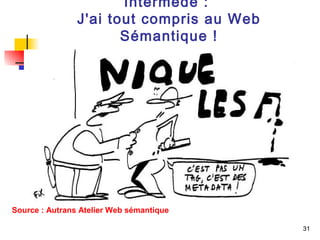 31 
Intermède : 
J'ai tout compris au Web 
Sémantique ! 
Source : Autrans Atelier Web sémantique 
 