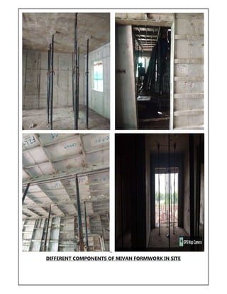 DIFFERENT COMPONENTS OF MIVAN FORMWORK IN SITE
 