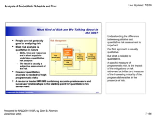 Analysis of Probabilistic Schedule and Cost Last Updated: 7/8/19
7/186
Understanding the difference
between qualitative an...