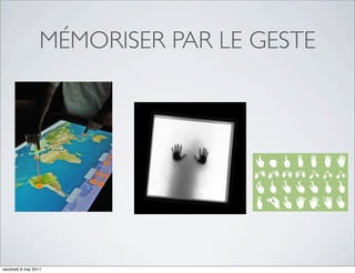 MÉMORISER PAR LE GESTE




vendredi 6 mai 2011
 