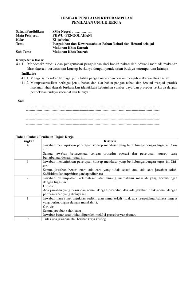 RPP PKWUPengolahan SMA Kelas XI