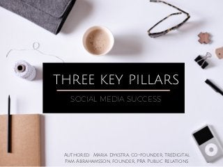 THREE KEY PILLARS
SOCIAL MEDIA SUCCESS
Authored: Maria Dykstra, co-founder, TreDigital
Pam Abrahamsson, founder, PRA Public Relations
 