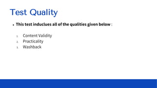 test reliability and validity test reliability and validity