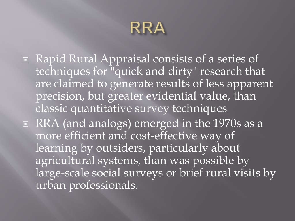 rapid rural appraisal and participatory rural appraisal